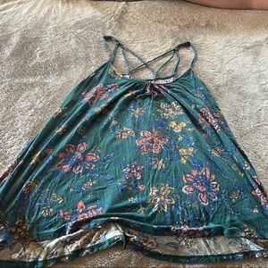 Floral Green Sleeveless Top